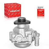 PHOBOOS Power Steering Pump Compatible with BMW 320i/323i/323Ci/325i/325Ci/328i/328Ci/330i/330 Ci 2001-2006 L6 2.2L/2.5L Models, with Outlet, Smooth Steering, Low Noise, High Durability, Ref. 21-5350