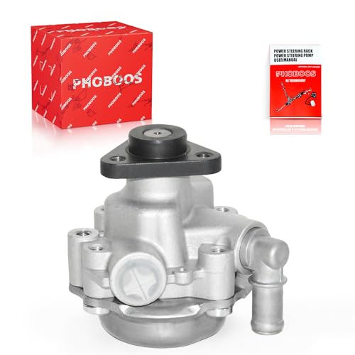 PHOBOOS Power Steering Pump Compatible with BMW 320i/323i/323Ci/325i/325Ci/328i/328Ci/330i/330 Ci 2001-2006 L6 2.2L/2.5L Models, with Outlet, Smooth Steering, Low Noise, High Durability, Ref. 21-5350