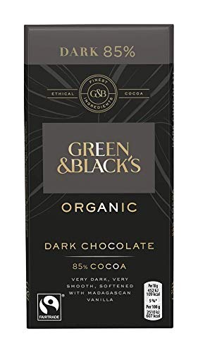 Green & Black's Organic Dark Chocolate, 85% Cocoa, 90 g (Pack of 1)