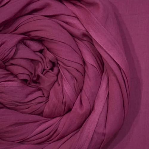 Image of 100% Pure Cotton Mulmul Fabric Material | Reusable Ultra Fine Mulmul Fabric | Lightweight Soft Smooth Piece Linning, Stole, Dupatta, Cushion Pillow Cover (Fuchsia Rose, 1 Meter)