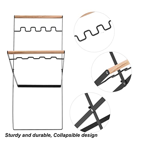 AUNMAS Müllsackständer, Müllsackhalter, modernes zusammenklappbares Design für Garten, Terrasse, Hof Schwarz - Image 3