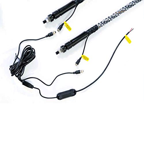 NBWDY 2Pcs 2FT LED Whip Light with Bluetooth Control 360°Spiraling