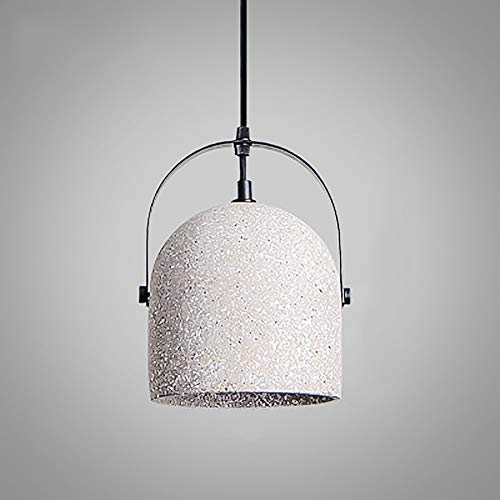 Lustre E27 en ciment brut gris de dimensions compactes 16x23cm