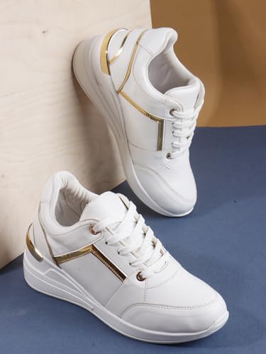 Image of Vendoz Women Casual High Heel Sneakers I Cushioned Insole I All Day Comfortable I Lightweight and Stylish Shoes for Girls CNV7062