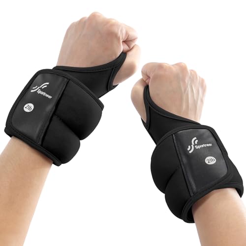 Poids de poignet 1 kg x 2 noirs Sportneer pour renforcement musculaire au quotidien