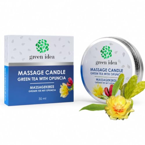 Green idea Massagekerze Gr&uuml;ner Tee & Kaktusfeige 30 ml