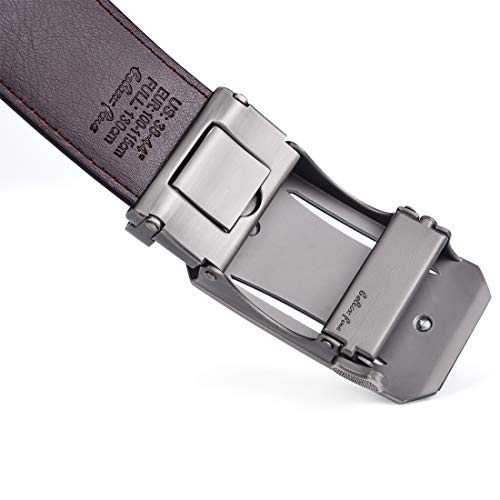 Image of Beltox Men Leather Belt w Slide Ratchet Interchangeable Buckle
