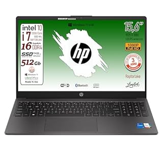 HP 250 G10, PC Portatile CPU Intel Core i7-1355U 13th 10Core, fino a 5 GHz, RAM 16Gb, SSD Pci 512Gb, Display 15.6" ips FHD, Wi-Fi 6, BT, WebCam, HDMI, Win 11, Pronto all'Uso, 3 Anni di garanzia