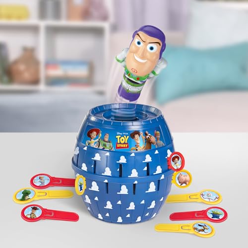 Image of TOMY Pop Up Buzz Lightyear Game, Toy Story Action Game for Kids, Funny jousting game with sticks, Disney Pixar Buzz Lightyear Family Game, Quick Response Game for 2-4 Players, Ages 4+