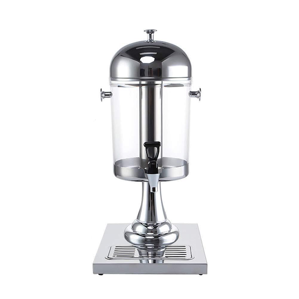 AYCDL Clear glass beverage dispenser with tight-fitting lid and tap holder - ideal for beer, water, juice, cocktails, punch, iced refreshments, cold drink,Silver-Single Head
