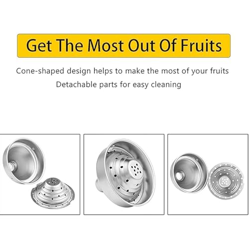 Exprimidor manual de frutas, extractor de jugo extraíble de acero inoxidable y hierro fundido resistente, exprimidor de cítricos profesional con base antideslizante, filtro antiobstrucción, para jugo