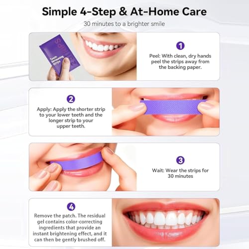 HAV CREATION Purple Teeth Whitening Strips, 28 Strips - Image 6