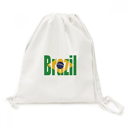 Sac cordon Brésil en toile imprimée à double cordon robuste