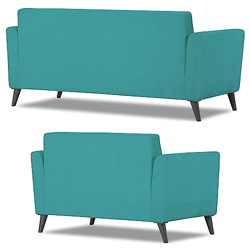 Image of Adorn India Daniel 3+2 5 Seater Sofa Set (Aqua Blue) (3 Year Warranty)