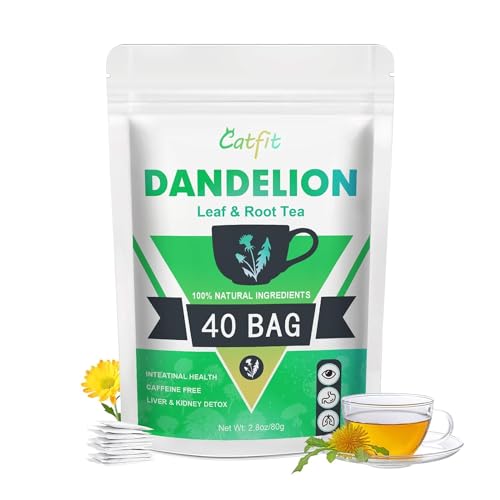 Organic Dandelion Root Herbal Tea Premium Dandelion Root Leaf with Chrysanthemum and Cassia Helps Improve Digestion & Immune System Caffeine Free 40 Tea Bags