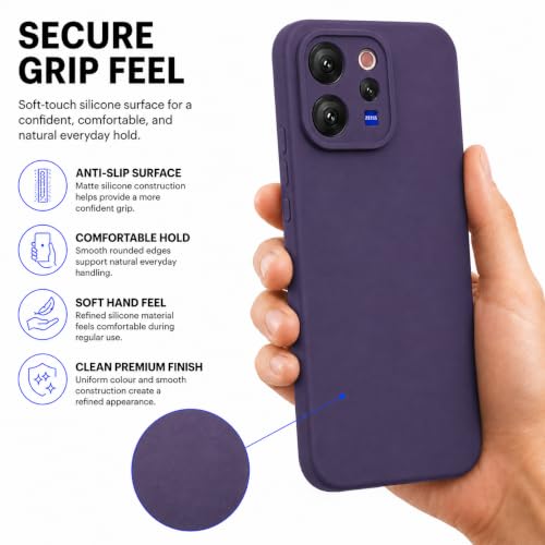 Image of FIRST MART Matte Silicone Back Cover for Vivo V70 & V70 Elite- Purple