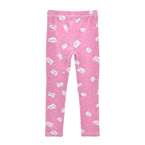 Cute Pink Letter Girls Leggings Soft Stretch Workout Yoga Dance Pants for Kids Casual Tights2