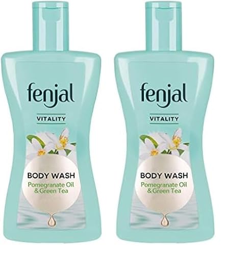 fenjal Vitality Body Wash Pomegarante Oil & Green Tea, 200 ml (Pack of 2)
