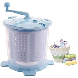 Mini Handslinger Wasmachine Dehydrator, Kleine Semi-Automatische Wasmachine, Compacte Centrifuge Droger, Draagbaar Handmatig Niet-Elektrisch, Geschikt voor Kampeerslaapzaal,Blue
