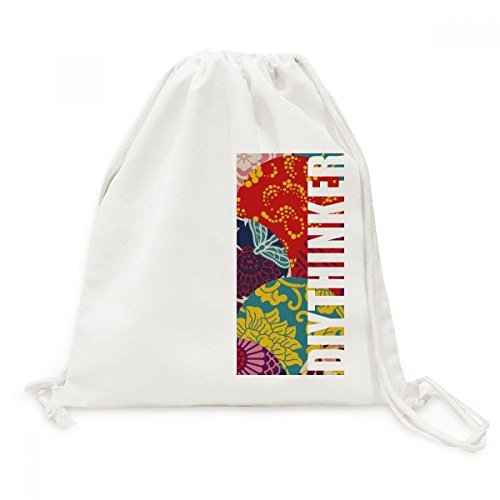 Sac à dos en toile de qualité supérieure, motifs floraux et nœud chinois style japonais