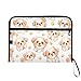 ALAZA Puppy Dog Footprint Expandable Filing Folder Storage Organiser Box Files, 13 Pockets Zip Filing Folders for Home or Office Documents