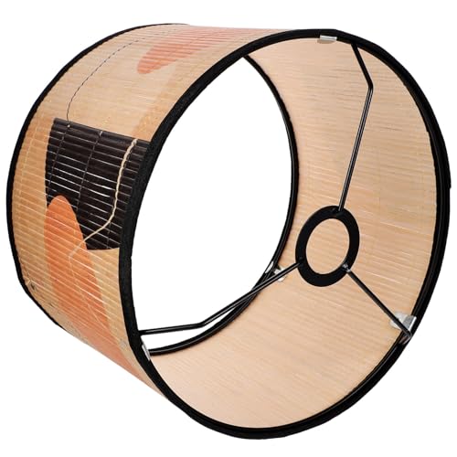 Uonlytech 24N17JXHD4WS05Z5YG Drum Lamp Shade, E26/E27 Vintage Bamboo Lampshade Boho Chandelier Lamp Cover Replaceable Accessories thumb #4