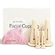 Rena Chris Gesichts-Schröpfen Set & Gua Sha Werkzeug - Silikon Schröpfgläser & Rosenquarz Gua Sha Stein für natürliche Hautpflege und Lippenaufpolsterung (Rosa)