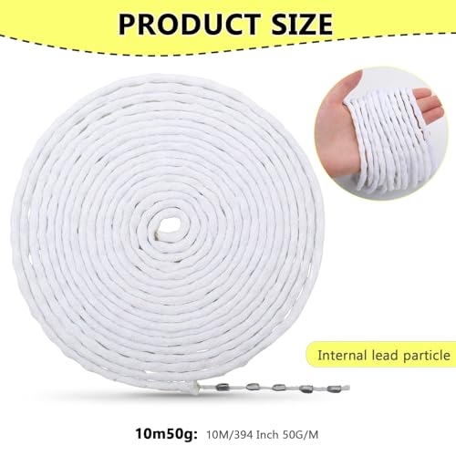 Yimomoyi 10 Meter Curtain Heavy Lead Weight Tape, Curtain Lead Tape, Curtain Lead Wire, Mosquito Net Gauze Curtain Weight Wire for Curtains, Drapery, Fabrics, Nets, 50G - Image 2