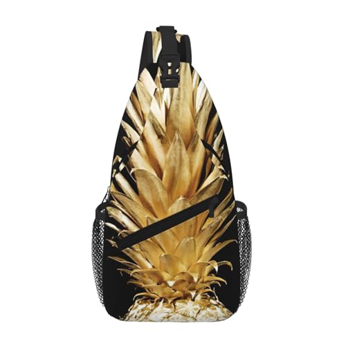 Sac à dos à bandoulière homme léger imprimé ananas doré tendance