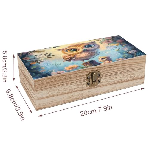 Owl Mama Wood Storage Box Jewelry Organizer Gifts with Lid