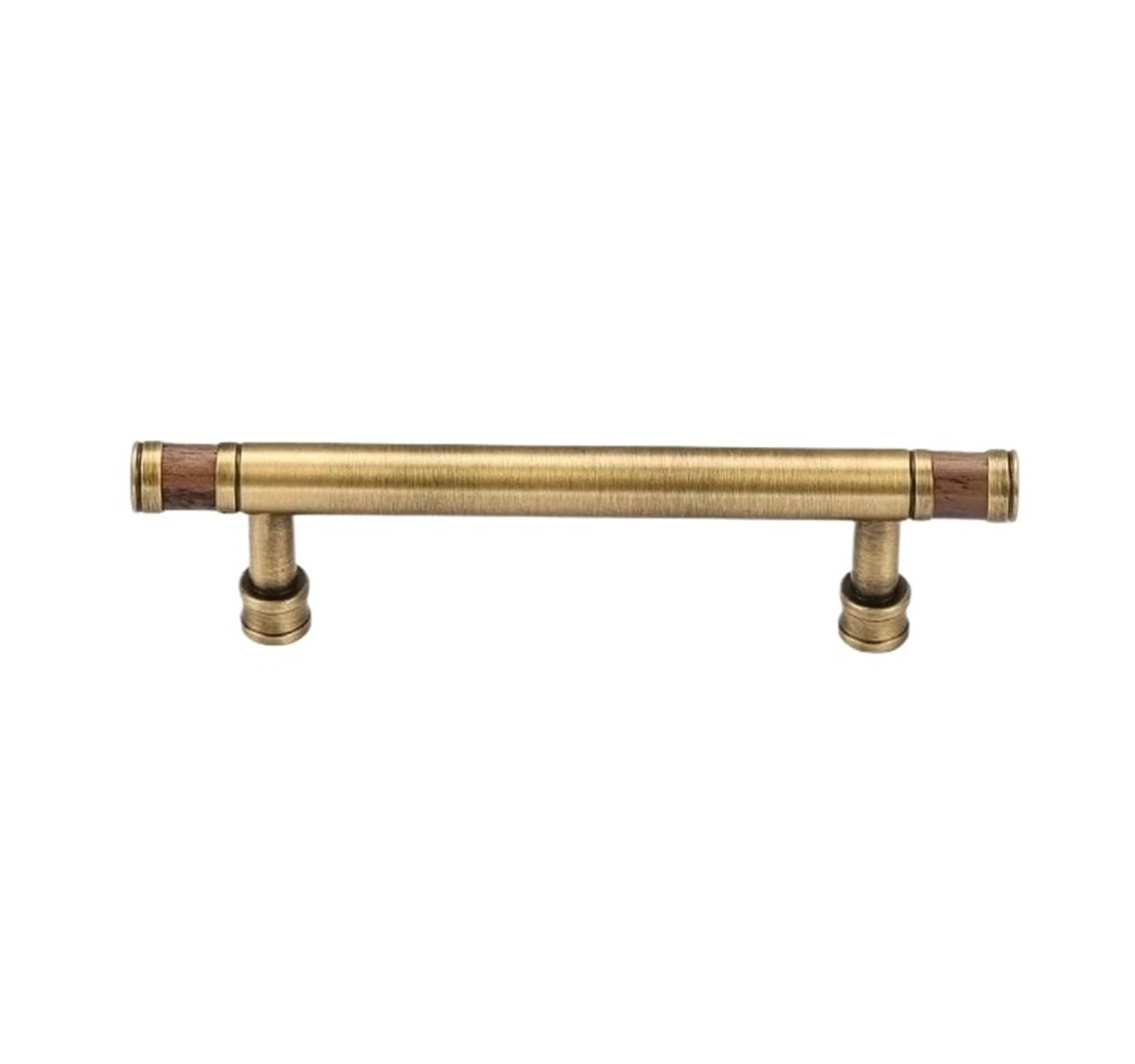 Round Cabinet Knob, For Drawer Furniture, Walnut Brass Single Hole Gold