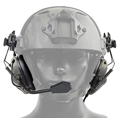 Auriculares tácticos con walkie talkie y micrófono para caza airsoft 6
