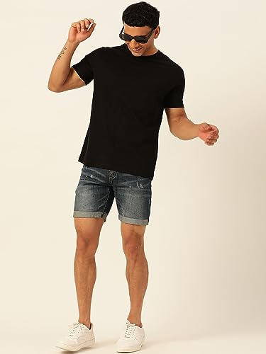 Image of Solid Soft Cloth Round Neck Cotton Relaxed Fit T Shirt