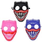 Masques de Huggy Wuggy- Tomicy 3 Pièces Masques de Déguisement pour Enfants, Masques de Poppy Playtime Cosplay Parfaits pour Une Fete d'anniversaire, Convient aux Garçons et Filles