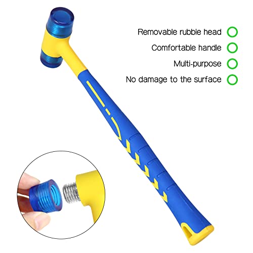 Tgzwme Paintless Dent Repair Tools Dent Removal Rubber Hammer Double-Faced Rubber Mallet Alloy Knockdown Tap Down Hammer With 9 Heads #TOP6