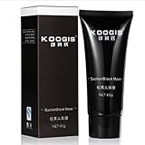 Blackhead Remover, Black Mask, Facial Exfoliators Cream Suction Cleaner Black Mask Tearing Resist Oily Skin Strawberry Nose Purifying Deep Cleansing Acne Remover Black Mud Peel-off Face Mask, 60 grams