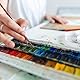 80 Stück Leere Aquarellpfannen, Weiße Wasserfarben Pfannen aus Kunststoff, Ideal für Aquarell- und Acrylfarben, Perfekt für Künstler, Reisedosen und Farbkoffer, Halbe Näpfchen
