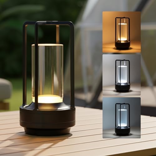 Luminária Abajur de Mesa LED Touch Sem Fio Portátil, Recarregável...