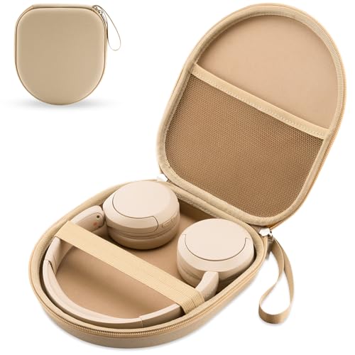 Housse de transport JBL 720BT et Sony WH-CH520N, boîtier rigide anti-choc pour casque sans fil beige