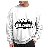 ハロウィン トレーナー メンズ 秋服 フリース 長袖tシャツ クルーネック おしゃれ 面白い プルオーバー 怖い カボチャ プリント ゆったり t 大きいサイズ カジュアル シンプル トップス 柔らかい 快適 春 秋 冬 服 コスプレ 仮装 スウェットシャツ