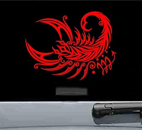 JS Artworks Tribal Scorpio Sign Vinyl Decal Sticker (RED)