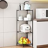 ≣【Humanisiertes Design】Jedes Fach hat eine 2 cm hohe Leitplanke am Rand jedes Fachs, um zu verhindern, dass Gegenstände herunterfallen, und die mitgelieferte PP-Matte verhindert, dass kleine Gegenstände durch die Lücke im Fach fallen.Die abgerundeten Kanten schützen Sie vor Kratzern.