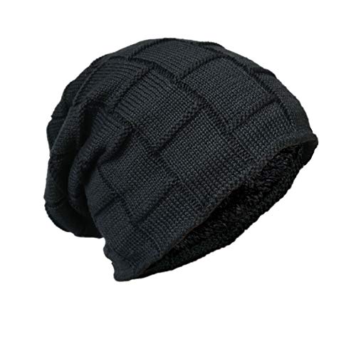 Preisvergleich Produktbild axelens Herren Strickmütze Wintermütze Beanie Hut Schwarz One Size