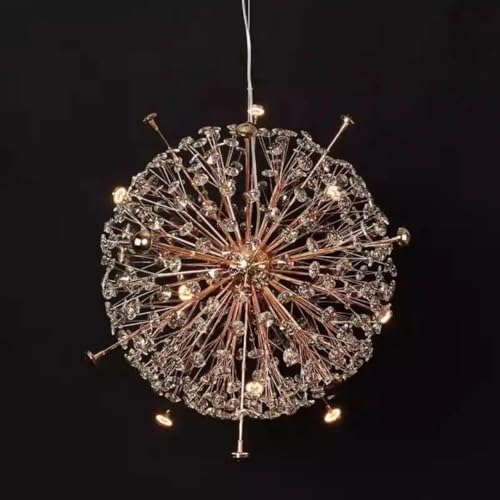 Image of Modern Crystal Chandelier for Living Room | Gold Firework Glass Pendant Ceiling Light,Size 500MM Jhumar for Dining Room, Bedroom & Hall | Decorative Starburst Flower Home Decor Lamp (Corona Shape )