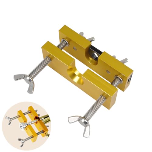 MuzcYM Adjustable Mouthpiece Puller Tool Mouthpiece Puller Remover Holder Tool for Brass-Wind Instruments Trumpet, Trombone, HornGold