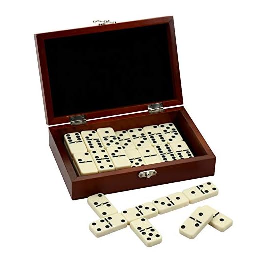 Hathaway Premium Domino Set w/Wooden Carry Case Premium Domino Set w/Wooden Carry Case, Walnut