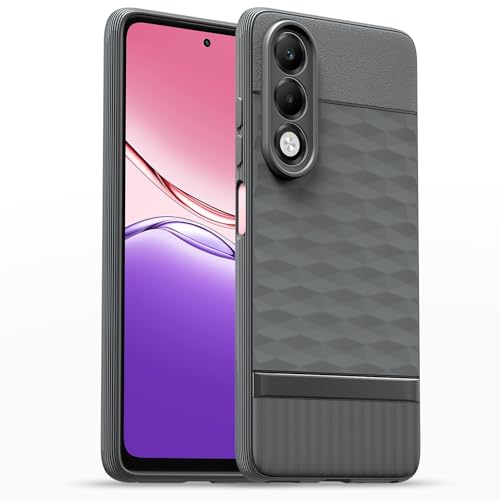Image of Pikkme Back Cover for Oppo K13x 5G Camera Protection 3D Hexa Cube Design Silicone Protective Bumper Case (Grey)