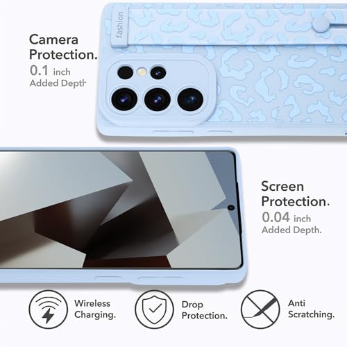 Image of Compatible with Samsung Galaxy S25 Ultra Case with Strap Wrist Blue
