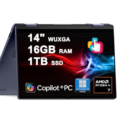 Dell Inspiron 14 Plus 2-in-1 Laptop 14' WUXGA Touch AMD 8-core Ryzen AI 7 350 Up to 50 Tops (i7-12700H) 16GB DDR5 1TB SSD Backlit for Designer Business Professional Win11Pro Copilot+ AI