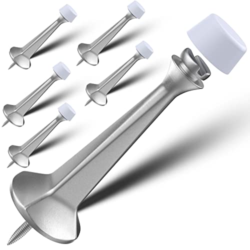 Door Stoppers For Bottom Of Door - 6 Pack Winonly Door Stops With Soft Rubber Tips Wall Protector Heavy Duty Solid Rigid Door Stoppers, Satin Nickel #TOP7